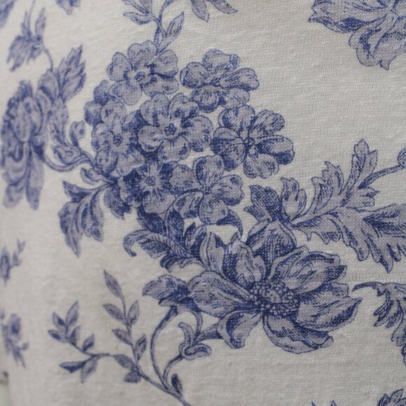 Cynthia Rowley Blue Floral Linen Shirt - Picture 8 of 10